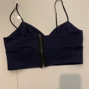 Navy Blue Dressy Cropped Bralette